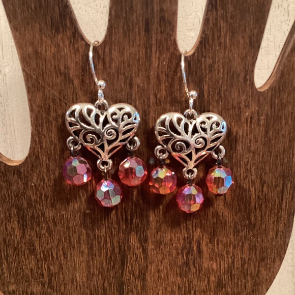 shellymic jewelry Jewelry - Heart Chandelier Earrings